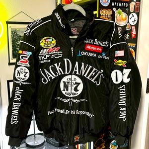 Mens NASCAR Racing Jacket! JH Design Brand! Size medium! Jack Daniel’s! Chevy!